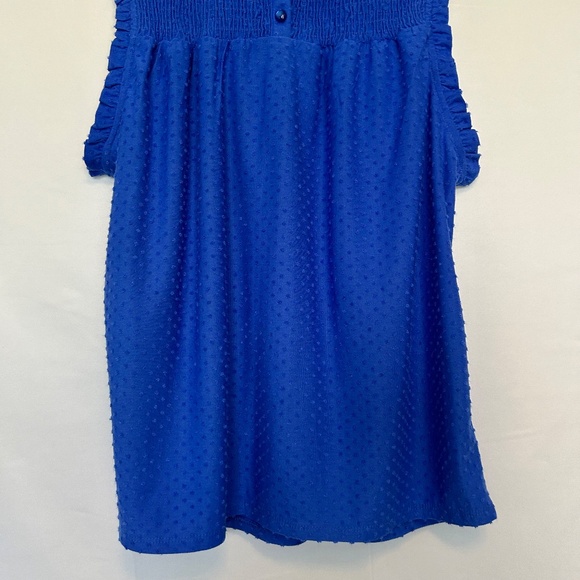 Studio 1886 Swiss Dot Cobalt Blue Sleevless Top - Picture 5 of 7